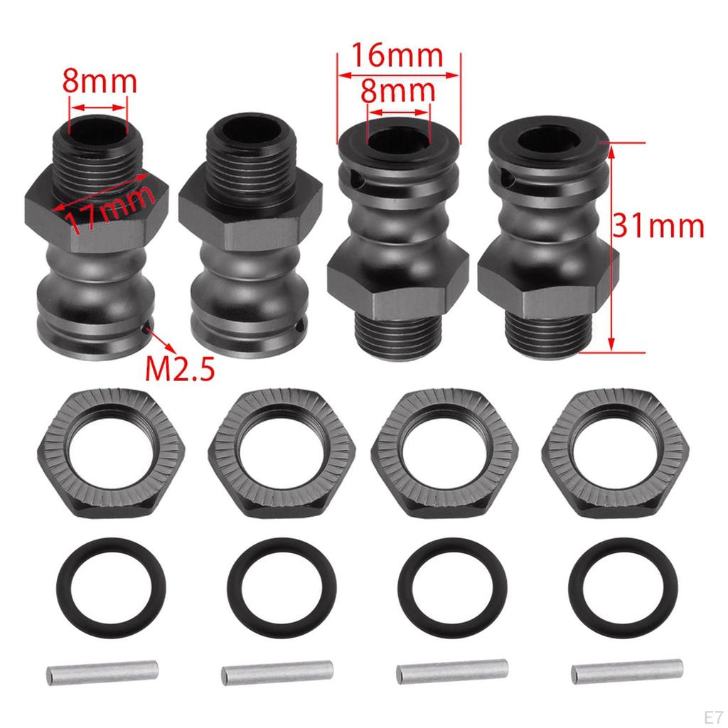 Car Wheel Hub Adaptor 4Pcs MM Metal Upgrade Parts for HPI HSP ZD CC0/8 Truck