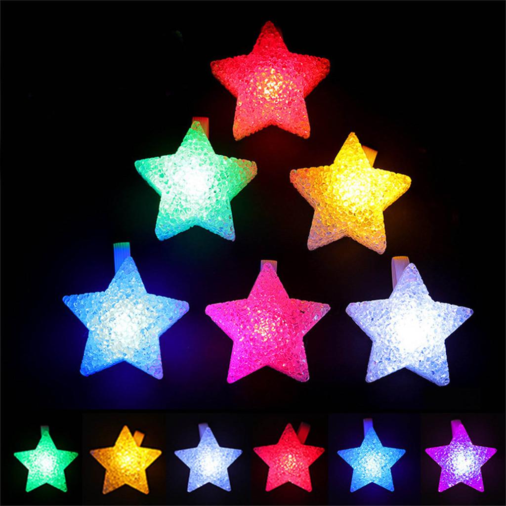 Pack of 6 Multi Color Flashing LED Bracelets LED Light Bracelets with Star Adornment for Immersive Party Experience