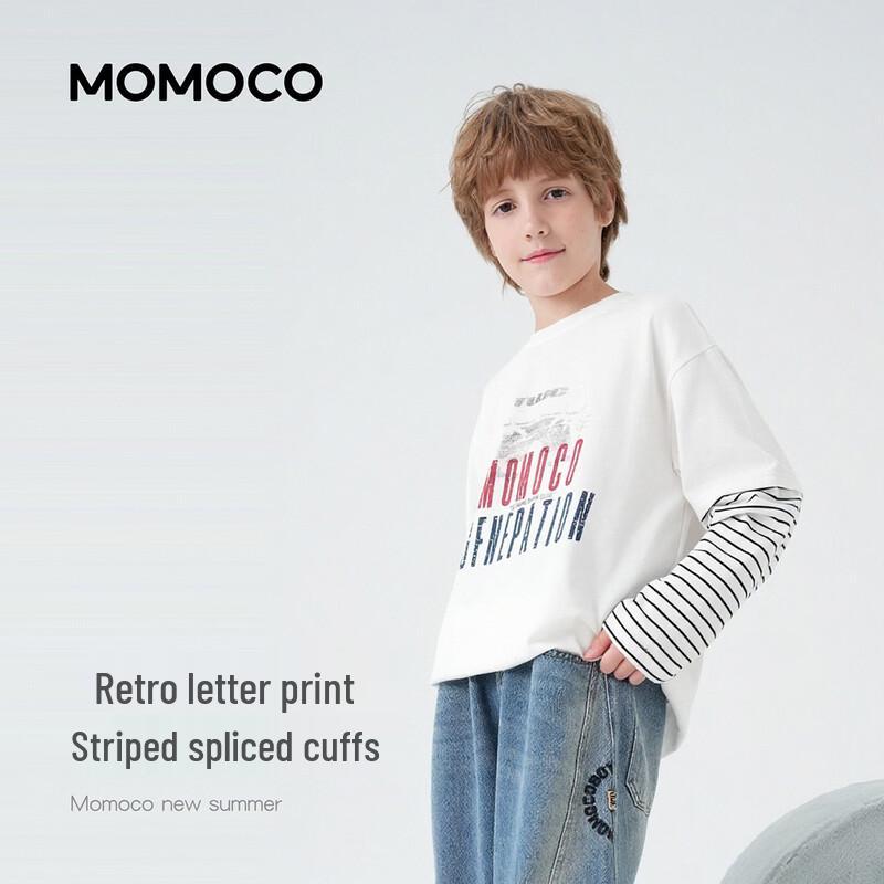 MOMOCO Youth Long-Sleeve Color-Block Faux Two-Piece T-Shirt