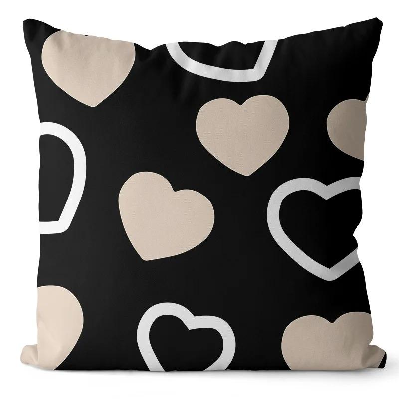 Office Living Room Home Pillowcase Black and White Simple Abstract Pattern Pillowcase Car Ornaments
