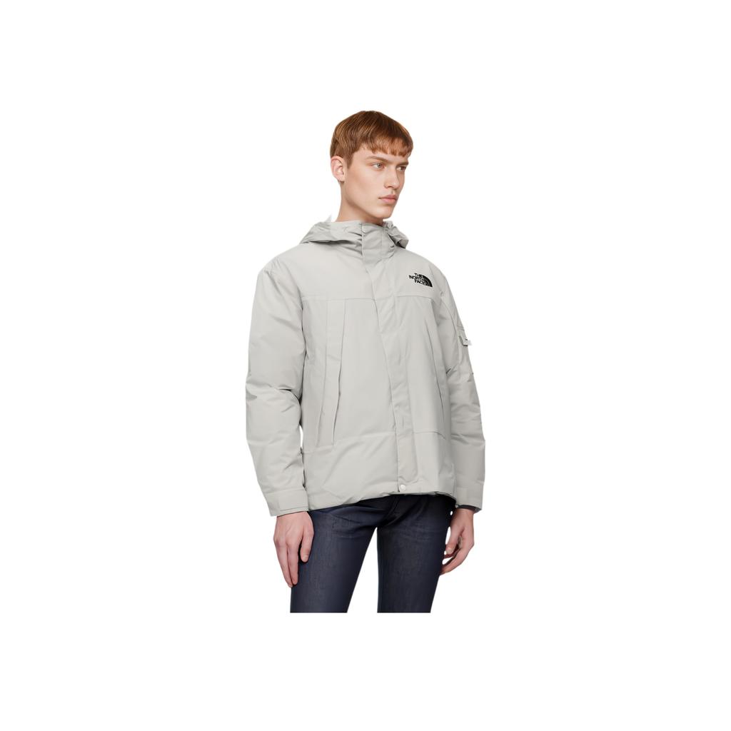 The North Face Letter Logo Printed Hooded Windbreaker Multi-Pocket Jacket Men jackets Gray NJ3BP01L