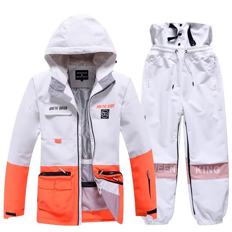 Unisex Couple's Korean Style Ski Suit Set: Warm, Thick Jacket and Pants for Snowboarding & Alpine Skiing