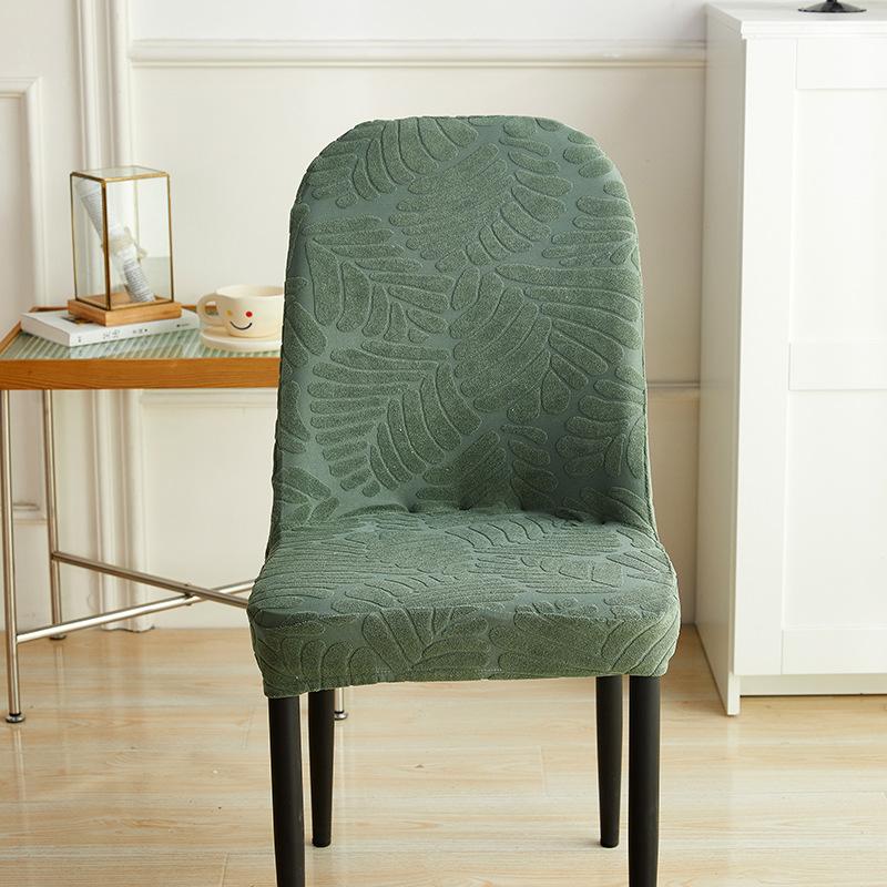 Jacquard Curved Chair Cover All-Inclusive Armless Dining Chair Protective Cover Home Simple Modern Large Round Stool Cover