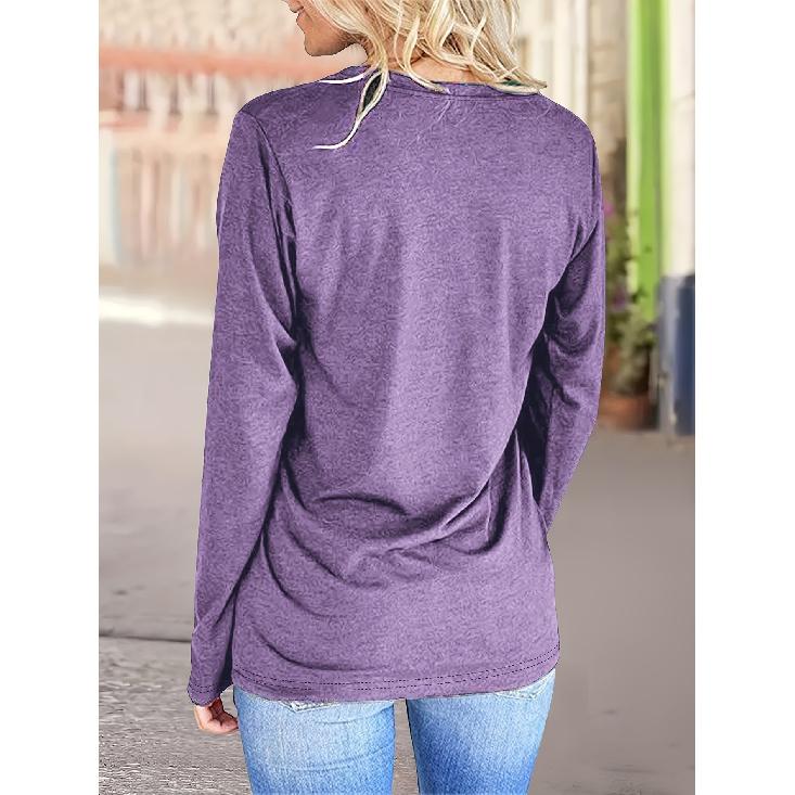 Fashionable and simple design with heart and butterfly motifs, round neck, long sleeves T Shirts for women in spring, summer, autumn, and winter