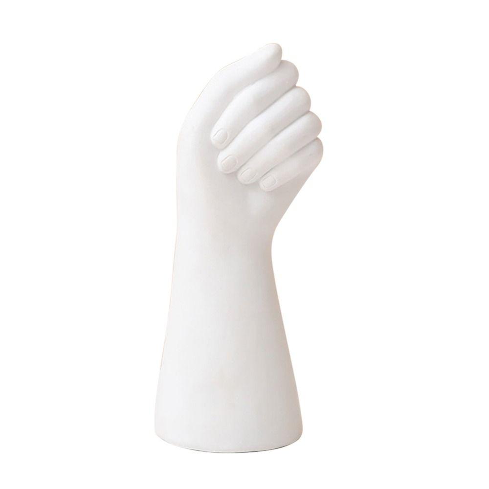 

European Style Desktop Vase Ornament Resin Craft Retro Flower Vase Hand Shape Vase Living Room белый
