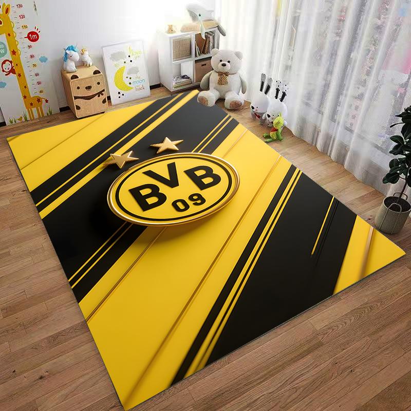 "Yellow and Black BVB 09 Themed Carpet with Star Design Pattern" Suitable for Use As an Anti-slip for Living Room Bedroom Sofas