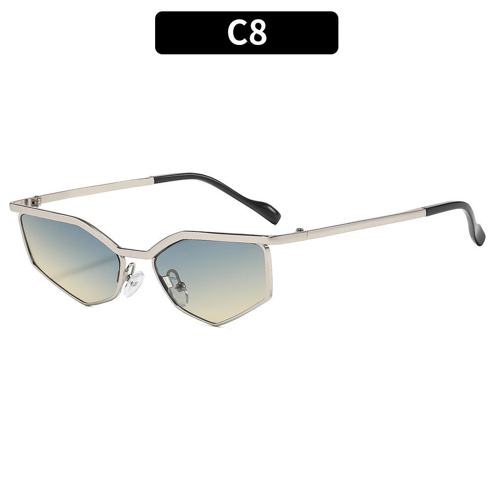 European and American metal retro irregular cat eye trend sunglasses Internet celebrities street shooting fashion personalized sunglasses new glasses