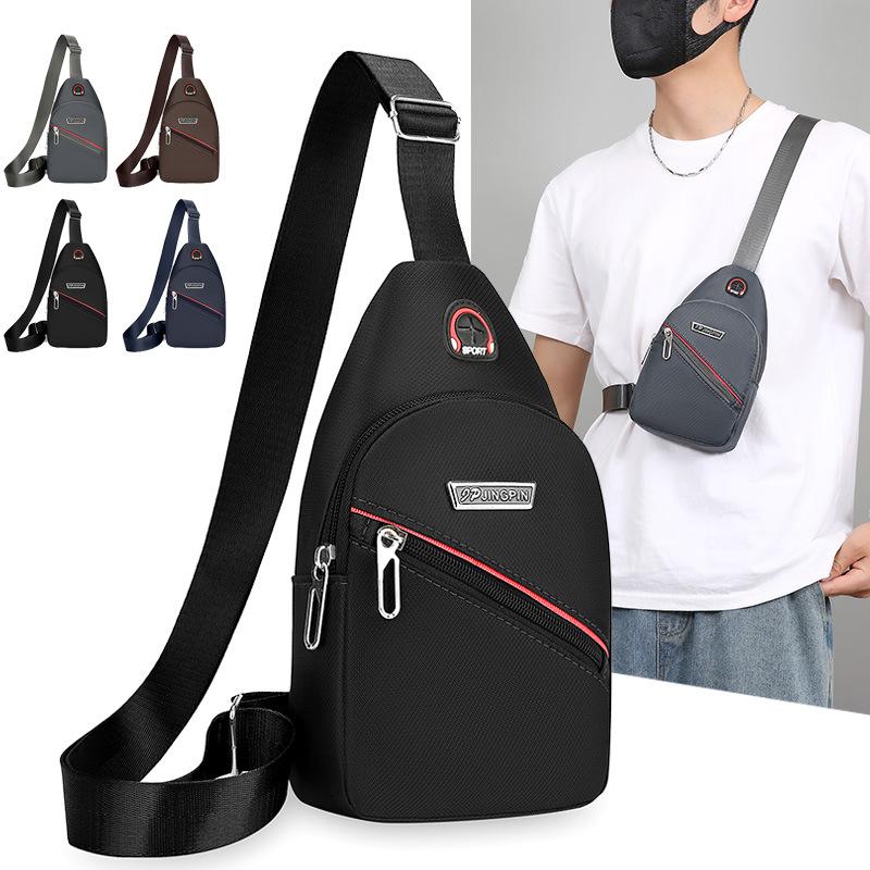 New Leisure Chest Bag Men's Korean Sports Men's Oblique Shoulder Bag Small Backpack Chest Bag Satchel Cycling Bag.