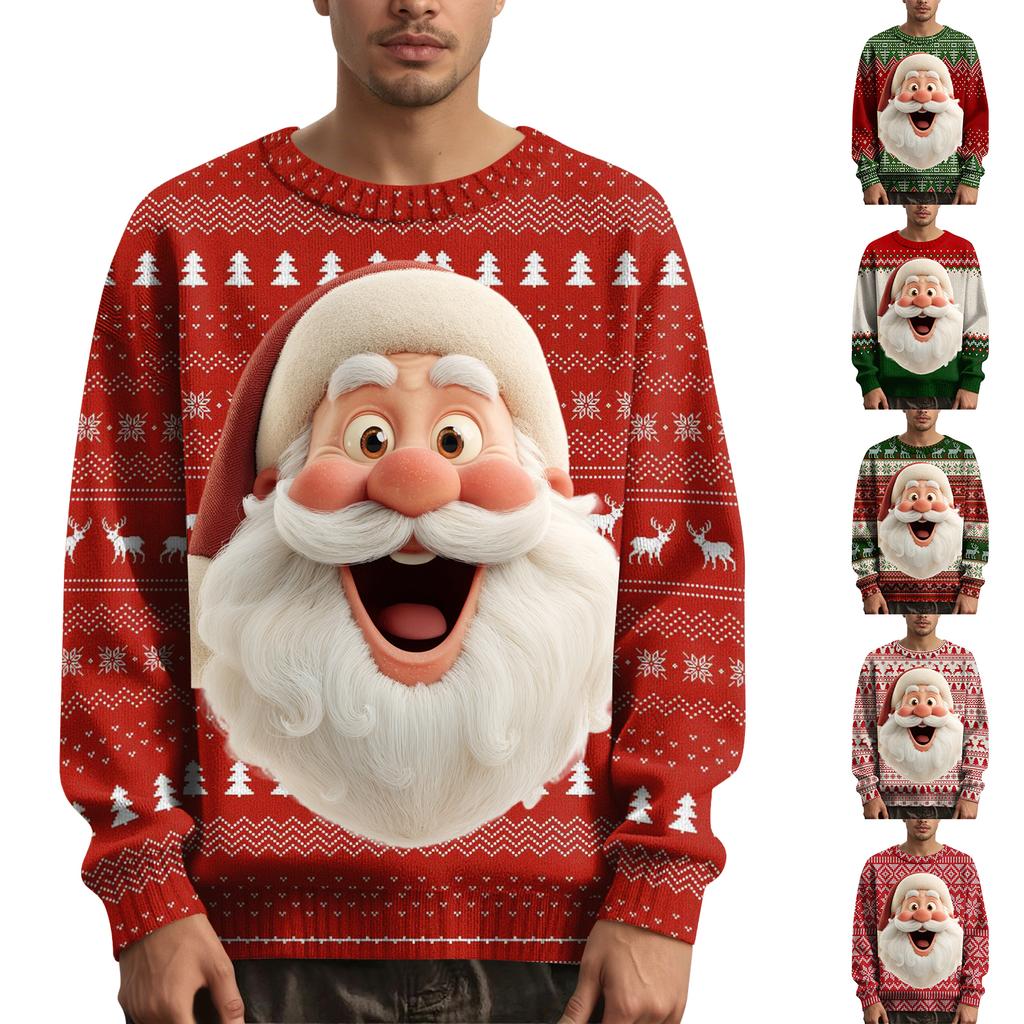 Pánský vánoční svetr s potiskem na límci