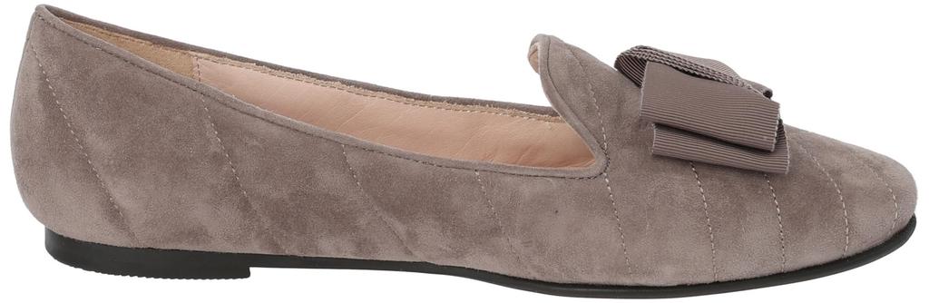 Lanvin En Bleu Women's Quilted Cutter Pumps with Ribbon Motif, Oak Suede, Size 24.5cm, E