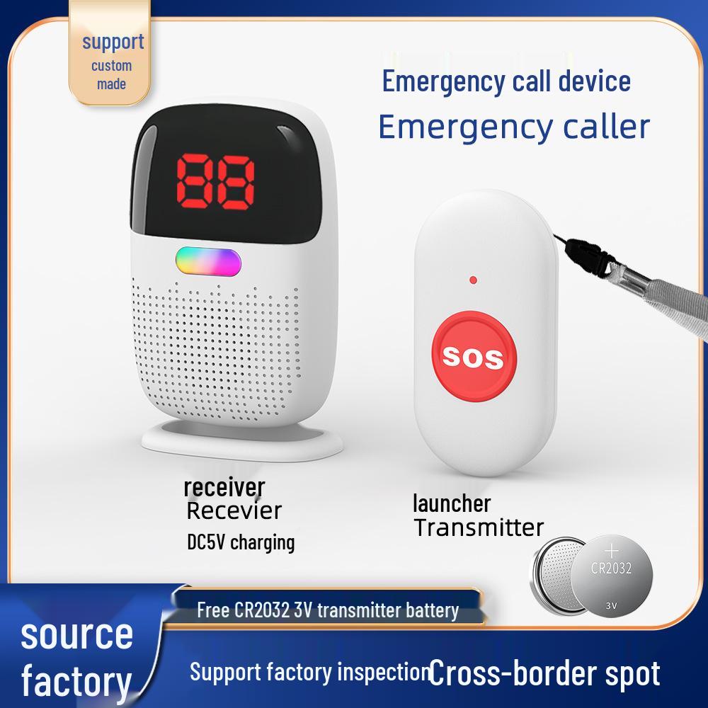 Elderly Smart Wireless Emergency Call System: Two-to-Two Waterproof Vibration Doorbell