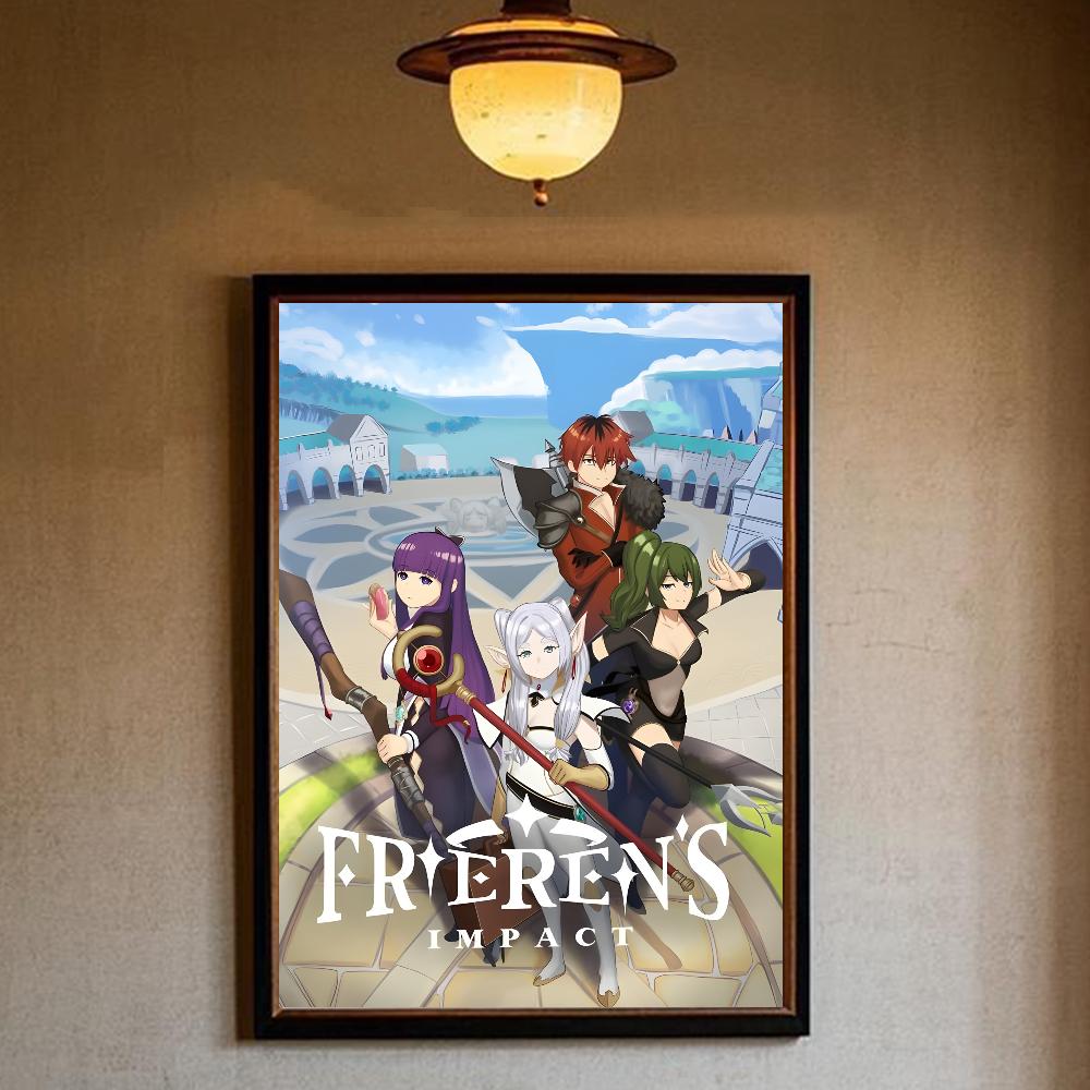 

Аниме Frieren Плакат HD art липкая стена водонепроницаемая домашняя гостиная спальня бар эстетическое украшение 21cm×30cm NoFrame