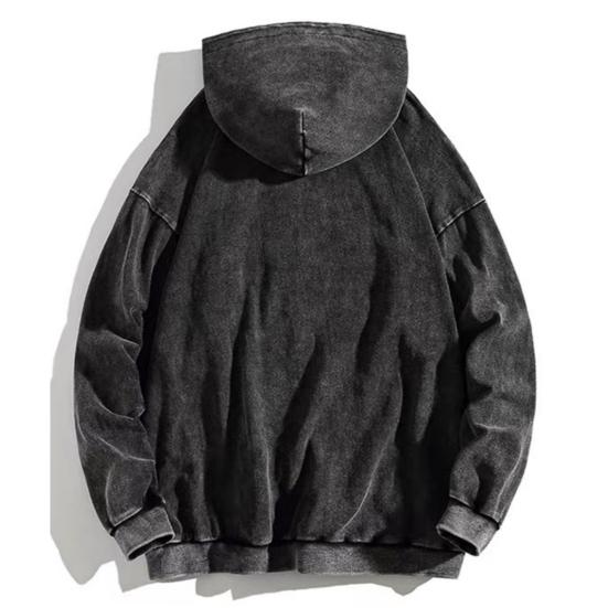 Felpa con cappuccio da uomo autunnale ampia spessa ampia tasca applicata manica lunga vintage Unsiex Hip Hop Streetwear pullover tinta unita donna Top