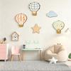 5 Pcs Star Cloud Hot Air Balloon Nursery Decor Boho Wooden Wall Hanging Sign for Bedroom Classroom Playroom Baby Shower Decoration