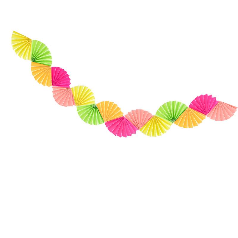 Fluorescent Happy Birthday Banner with Stars - Party Decoration