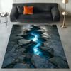 3D Wüste Riss Wasser Feuer Design Teppich Rutschfest Maschinenwaschbar Teppich Mode Schlafzimmer Wohnzimmer Strandstil Fußmatte
