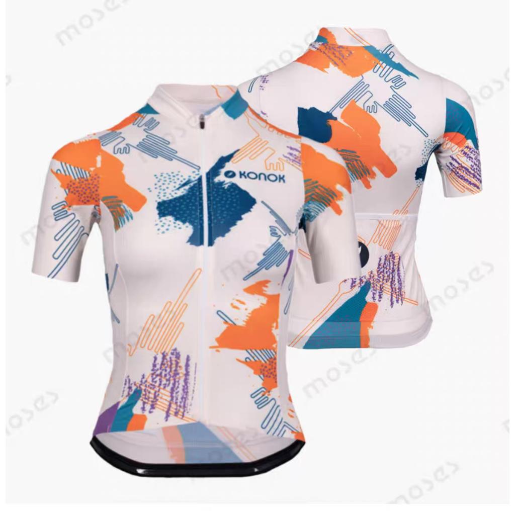 

2024New Summer Quick-Dry Cycling Jersey for Men and Women, Short Sleeve Road Bike Cycling Top, Bicycle Riding Gear, Couple s Cycling Jersey XS белый