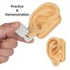 Realistic 3D Silicone Ear Model 1:1 Human Size Ear for Ear Piercing Practice Tattoo Training Display Props Tattoo Tools