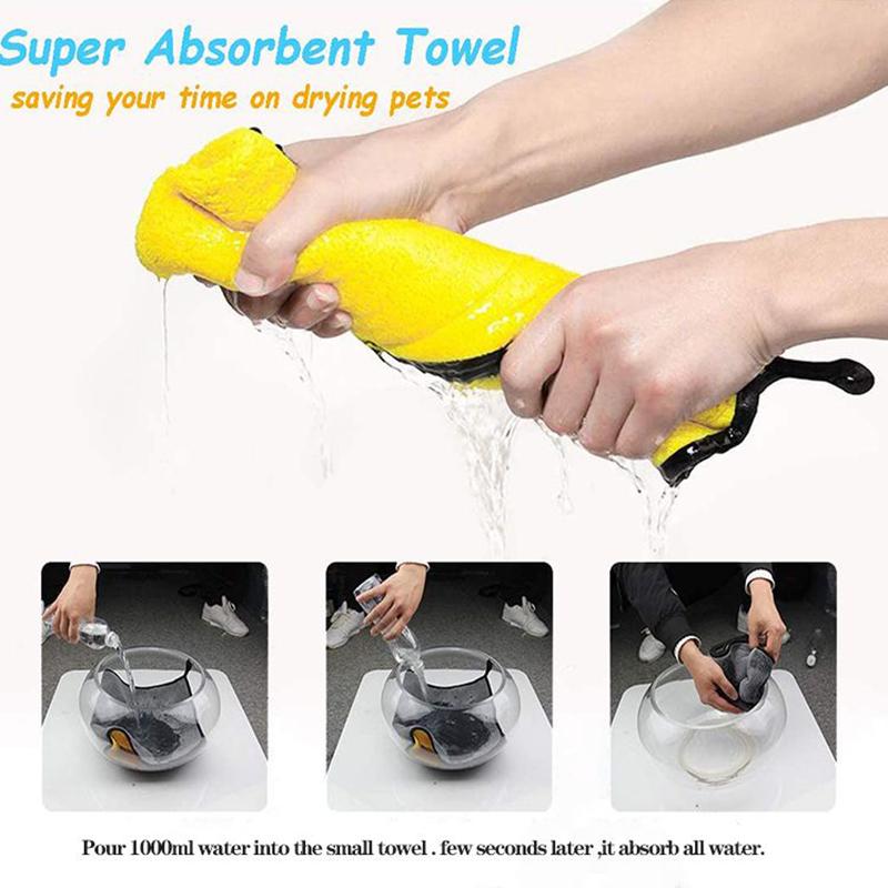 Quick-drying Dog Cat Towels Soft Fiber Dogs Towels Super Absorbent Pet Bath Towel Bathrobe Cleaning Washcloth Dog Accessories