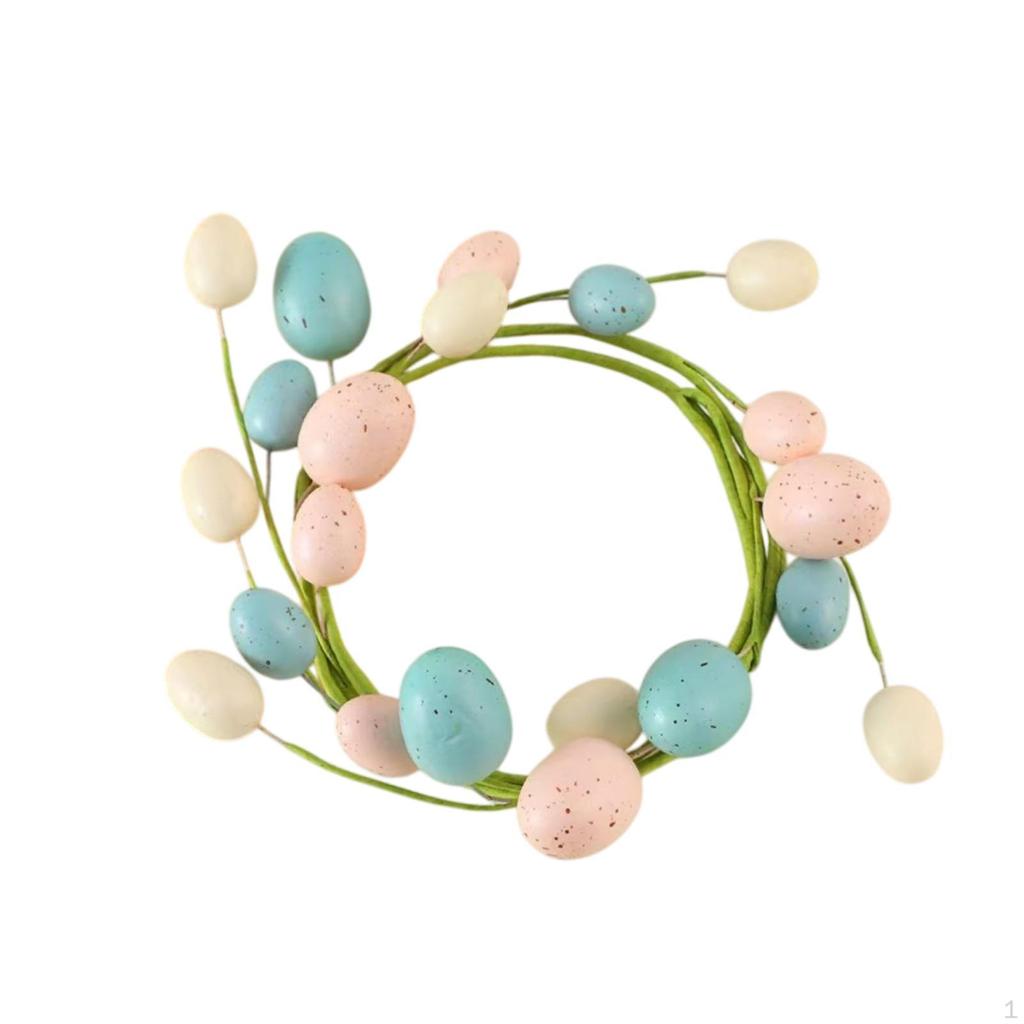 Easter Eggs Ring Wreath Artificial for Front Door Handcraft Spring Decor Home Indoor