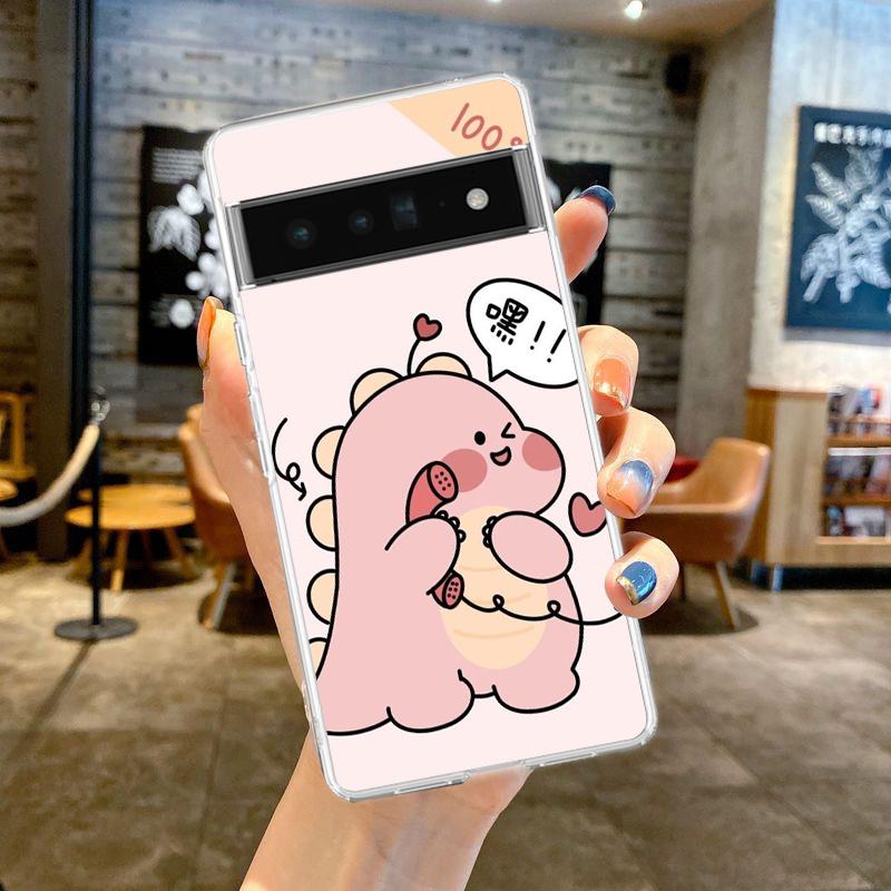 

Чехол для телефона Google Pixel 9 8 7 6 5 4 4XL 7A 6A 5A 4A 3A Pro XL 5G Прозрачный Мягкий ТПУ Оболочка Смешной Мультяшный Динозавр Сумка Google Pixel 9