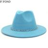 Kapelusze damskie nowa jesienno-zimowa filcowe kapelusze fedora mężczyźni Panama kościół czapka jazzowa dekoracje ślubne kapelusze sukienka pamelas para bodas