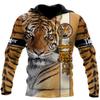 Fashion Spring Autumn Animal Hoodies White Tiger Skin 3D All Over Printed Men's Sweatshirts Unisex Pullover Casual Jacket