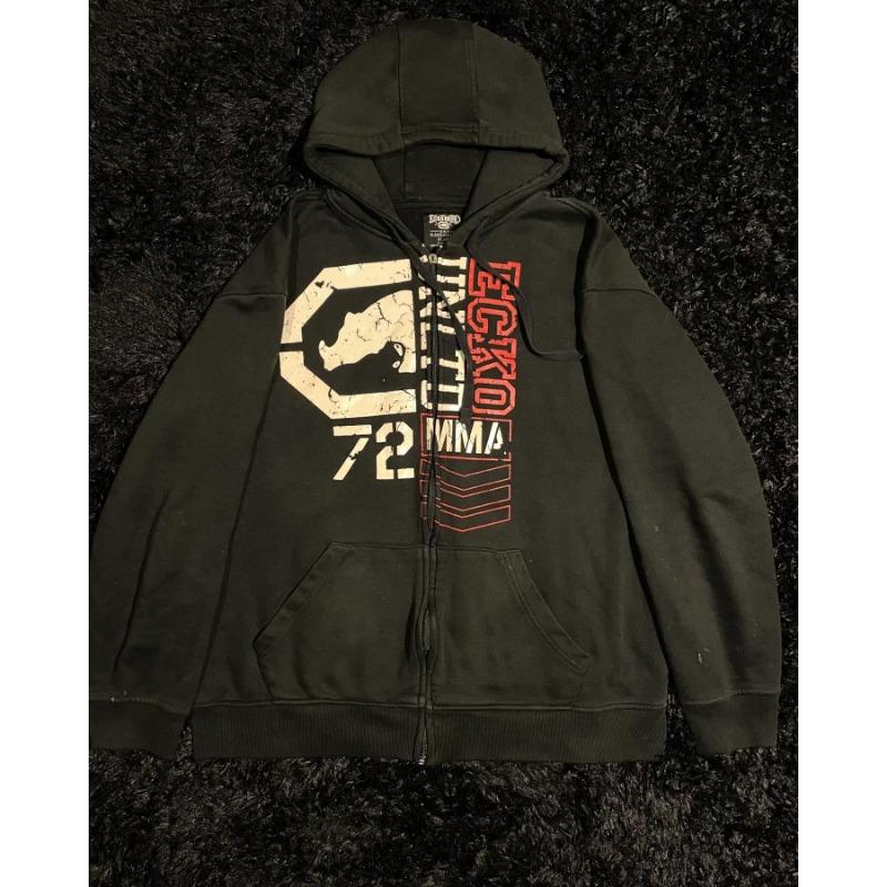 TAP OUT Ecko Vintage Y2K Streetwear Zip Up Hoodie Men Women Oversized Skull Print Hip Hop Casual Pullover Sweatshirt Unisex