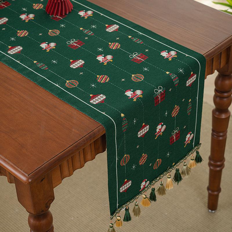 American Retro Jacquard Table Runner Dining Table Cloth Tea Table Cabinet Decorative Strip