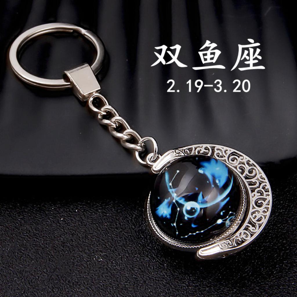 Rotating Hemisphere Constellation Keychain Time Gemstone Keychain Pendant
