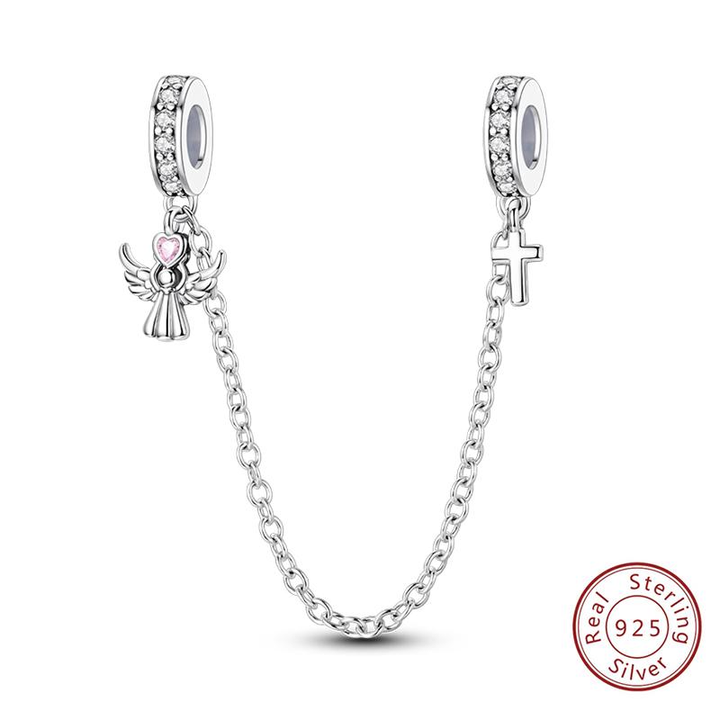 Girl New Stars Safety Chain Clip Charms Metal Key Locks Pendent Fit Original Bracelets Make Your Own Festival Accessory Elegant Fashion Beautiful