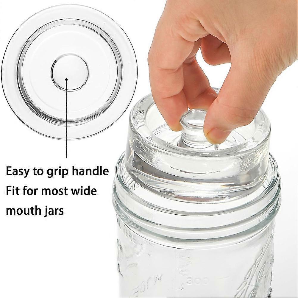 9 Pcs Fermentation Glass Weight with Easy Grip Handle, for Wide Mouth Mason Jars, Heavy Fermenting Lids,Pickling Canning