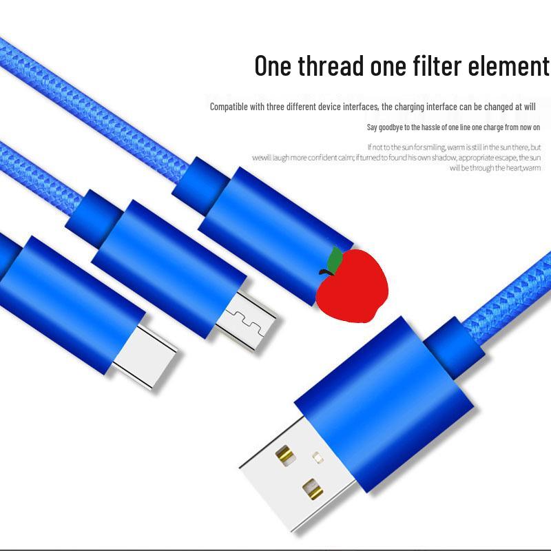 Multi-Function Fast Charger: 3-in-1 Cable for Huawei, OPPO, Apple, and Android Devices