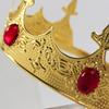 Luxurious Regius Crowns Antique Gold King Crowns Crystal Medieval Headwear for Costume and Performances