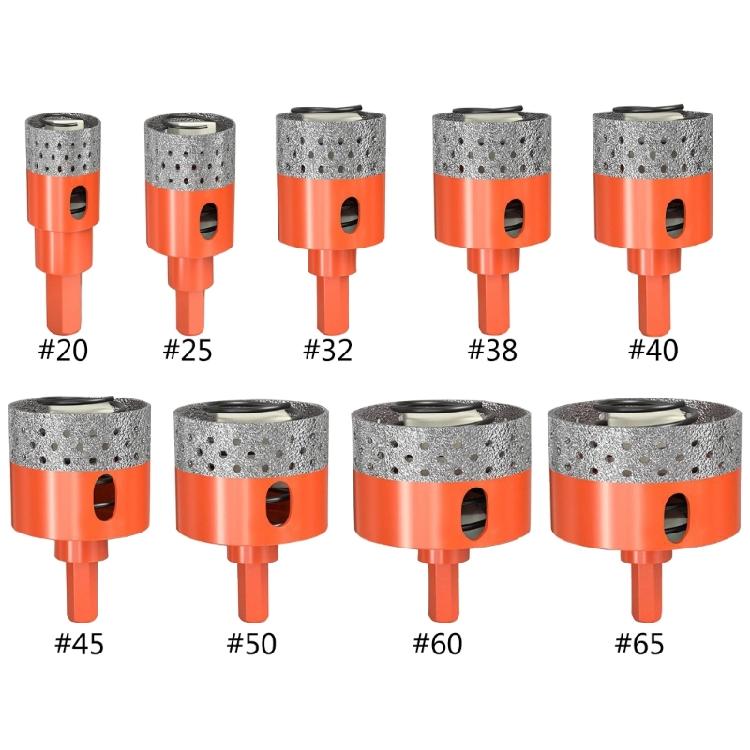 Diamonds Dry Vacuum Brazed Drilling Core Drill Bits 20-65mm Porcelain Cup Saw Tiles Granites Marble Hole Saw
