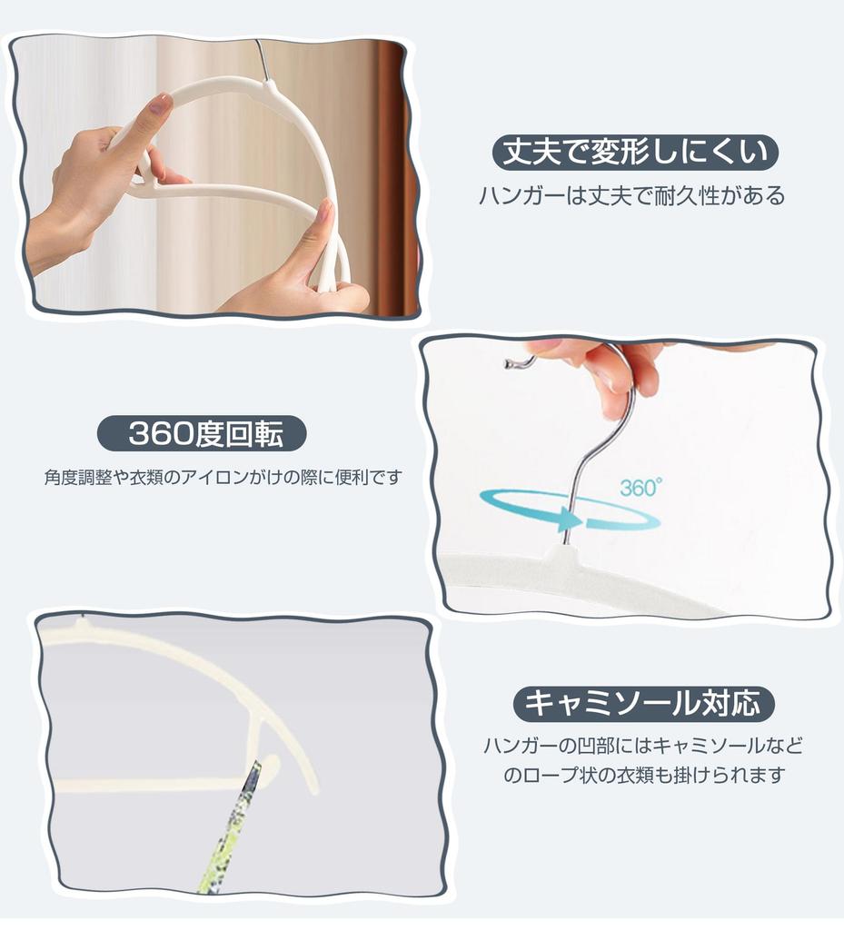 ATOKA White Non-Slip, Anti-Slip Hangers, 20-Pack, Slim, Lightweight, Velvet,