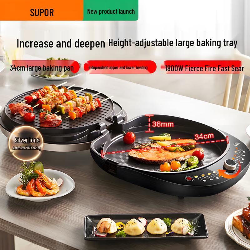 

SUPOR 1800W Electric Griddle with Dual Heating & Independent Control