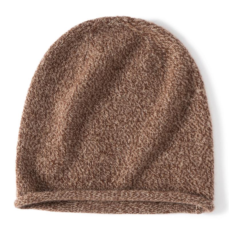 Women's 100% Pure Cashmere Autumn/Winter Versatile Knit Hat - Solid Color, Warm & Stylish