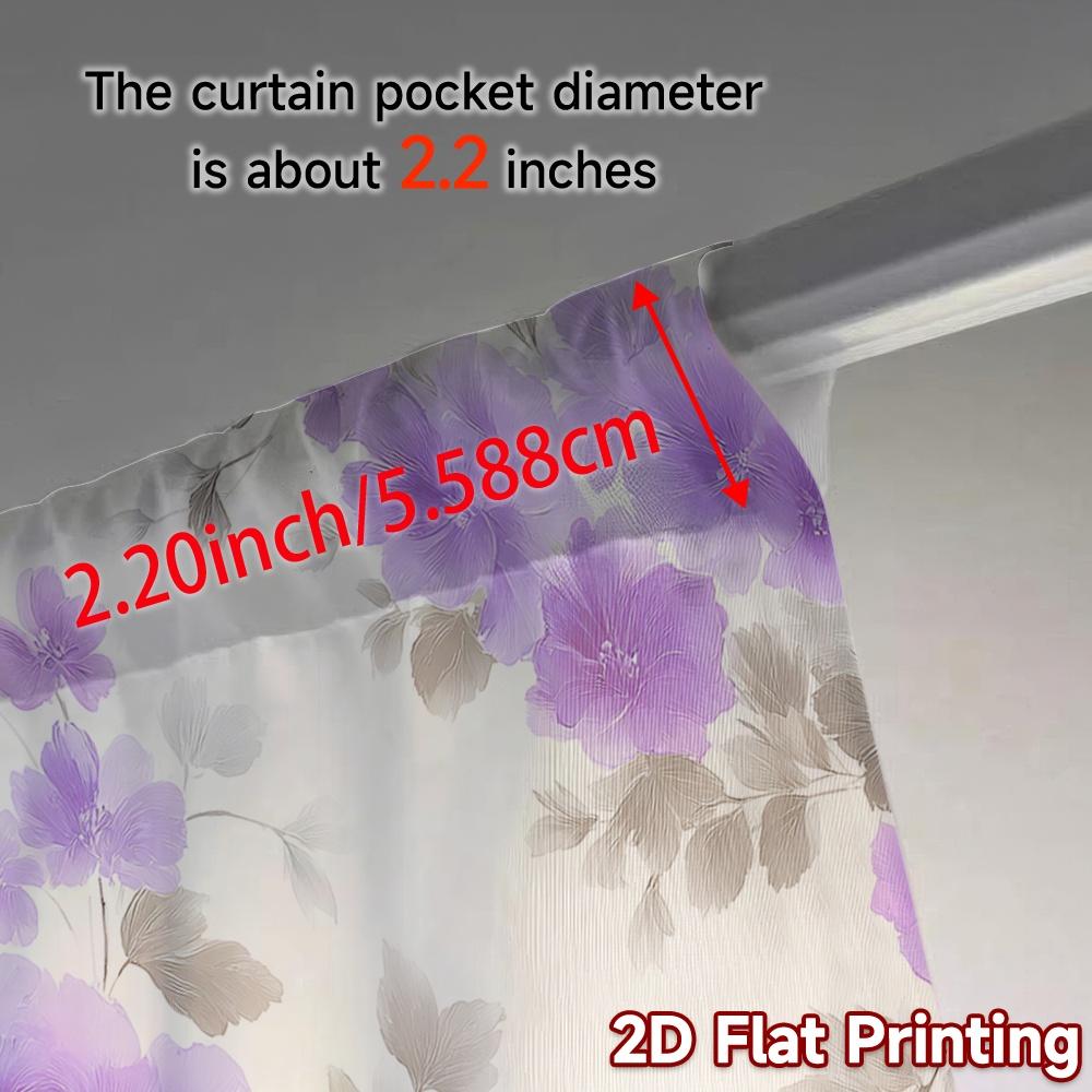 2D FLAT PRINTING 2pcs Curtains (Without Rod) Floral Rose Bouquet Design Holiday Ramadan Printed Curtains Yarn Curtains Gifts Use