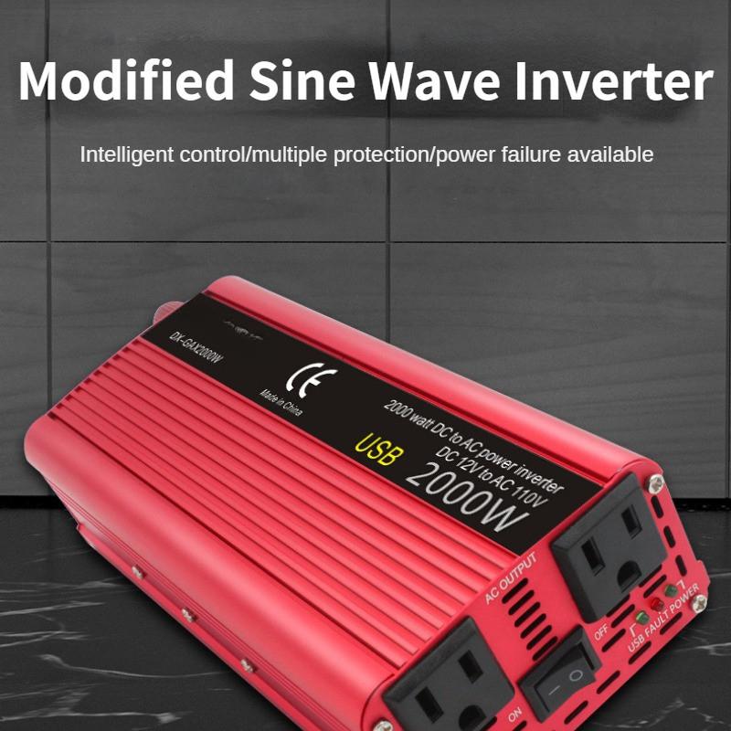 High Power Portable Car Inverter Dual USB Power Converter Household Modified Sine Wave Power Inverter