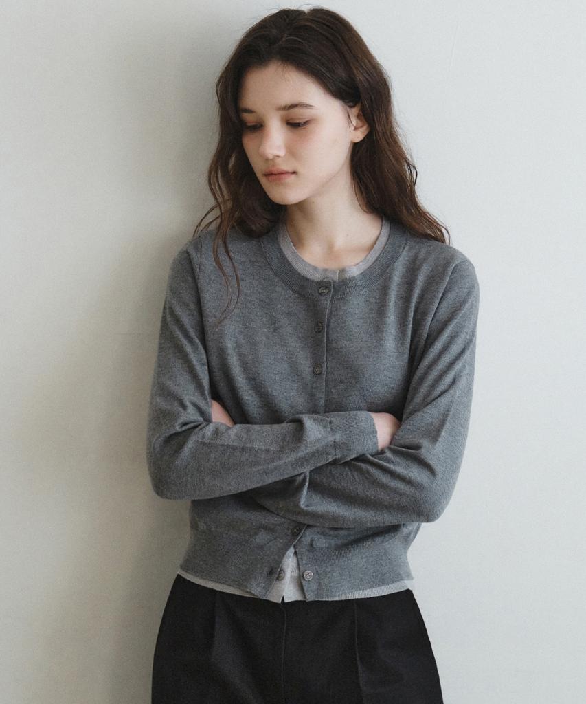 Wednesdayoasisforwomen W/Washable Double Layered Round Cardigan_Gray(Wc26Kn28)