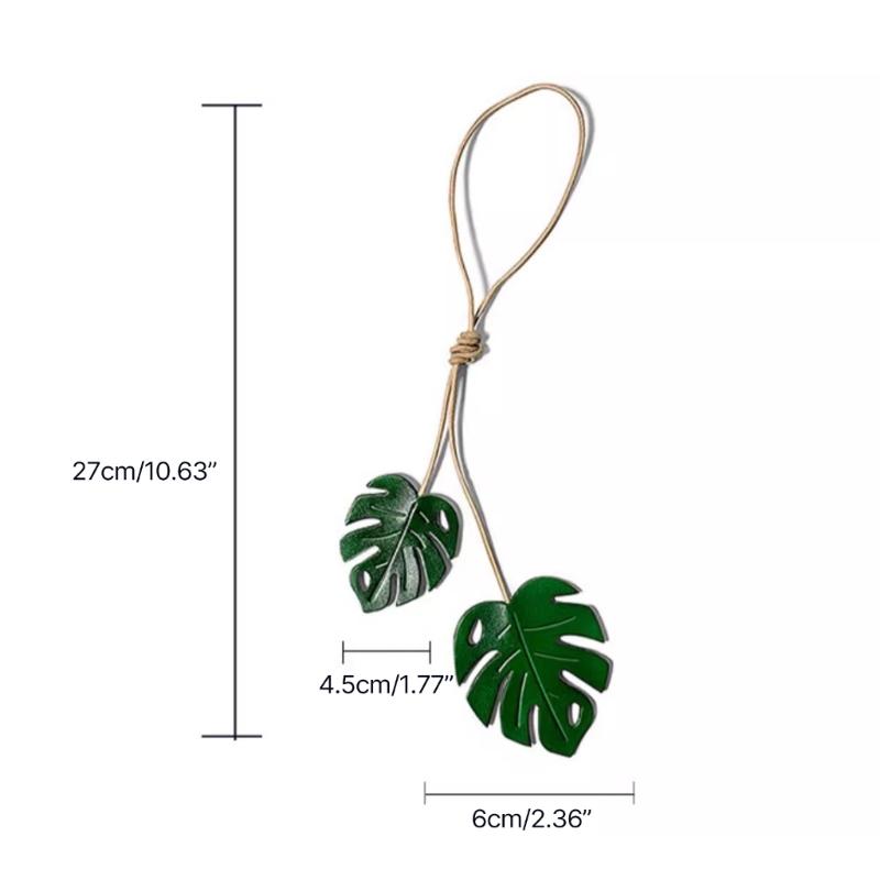 Autoanhänger Rückspiegelzubehör, Leder Ahornblätter Ornamente Hängeanhänger Innendekoration