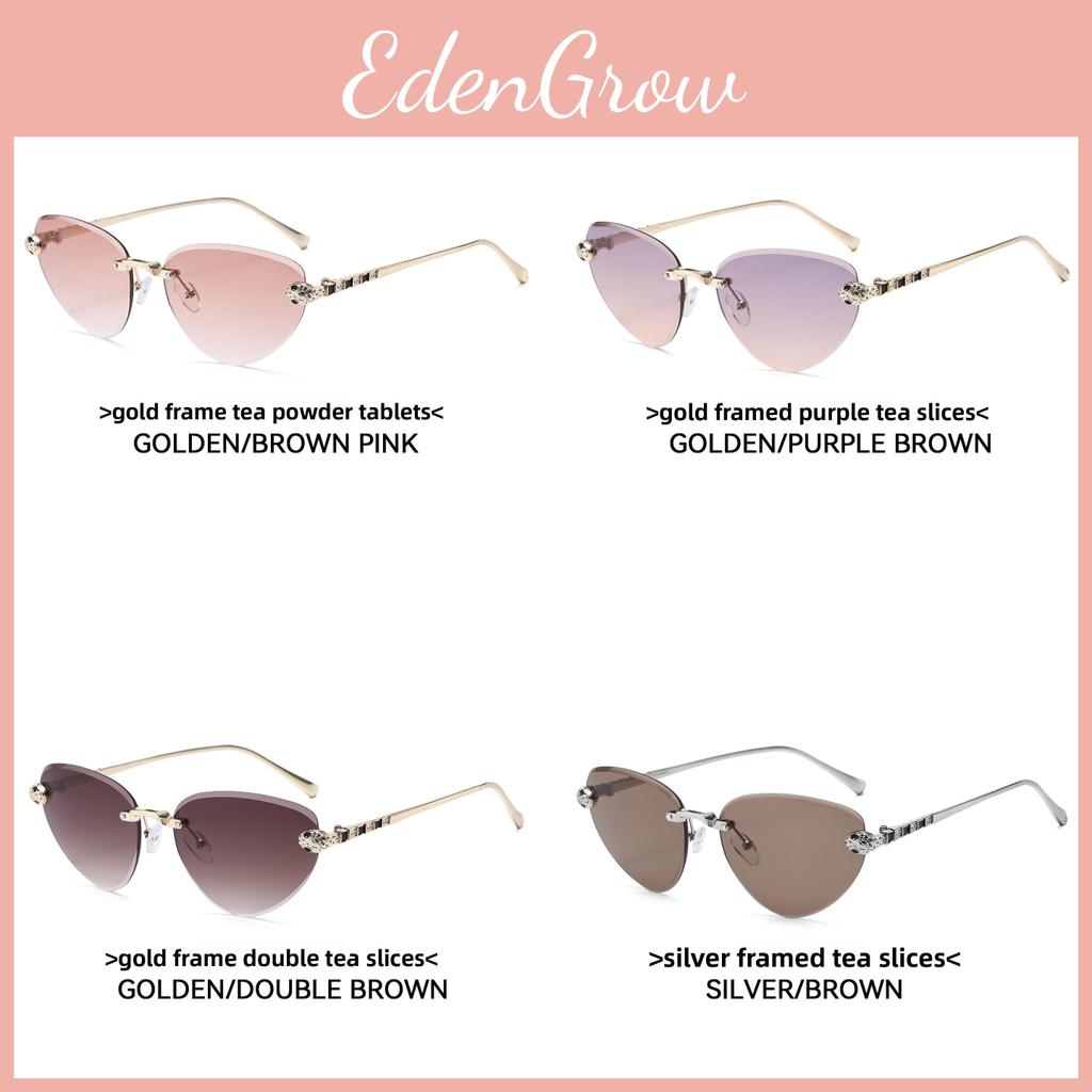 Snake Element Frameless Cat Eye Sunglasses With Uv Protection For Party And Travel