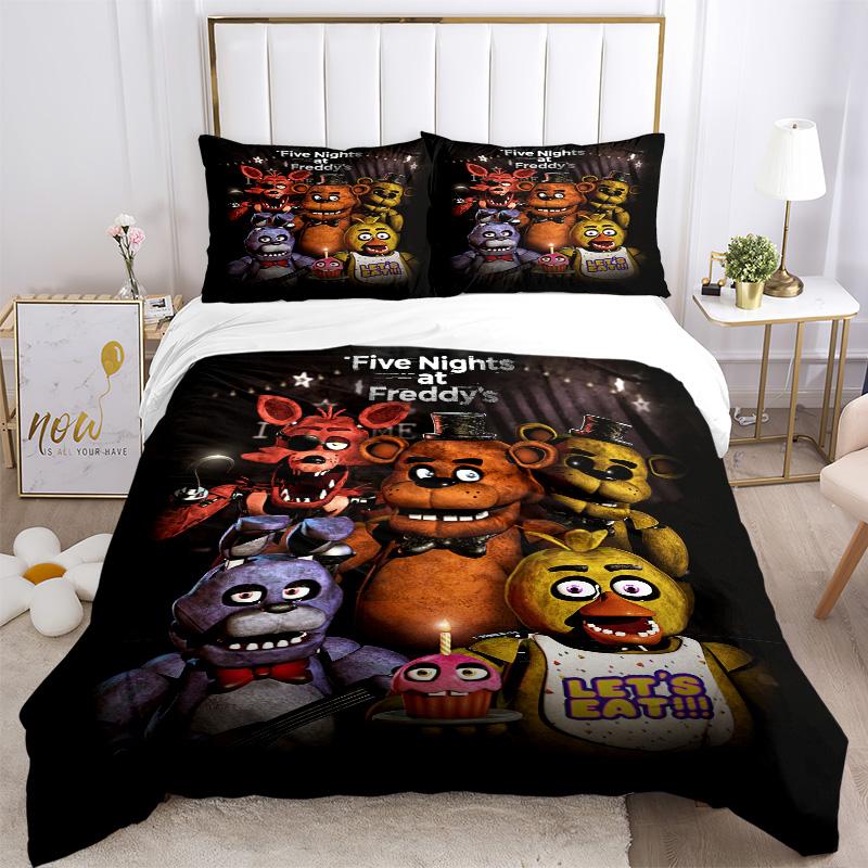 Fnaf Horror Bedding 3 Piece Set Hd Print Duvet Cover Pillowcases For Teens Adult Bedroom Decoration Christmas Gift C9211952