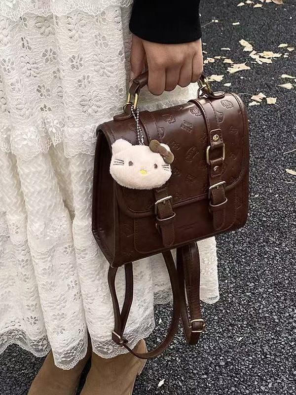 Cartoon Double Shoulder Bag With Pu Material For Daily Use