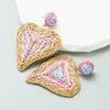 Women's Beach Breeze Love Style Earrings Hand-woven Sweat Candy Color Drop Earrings Eardrop