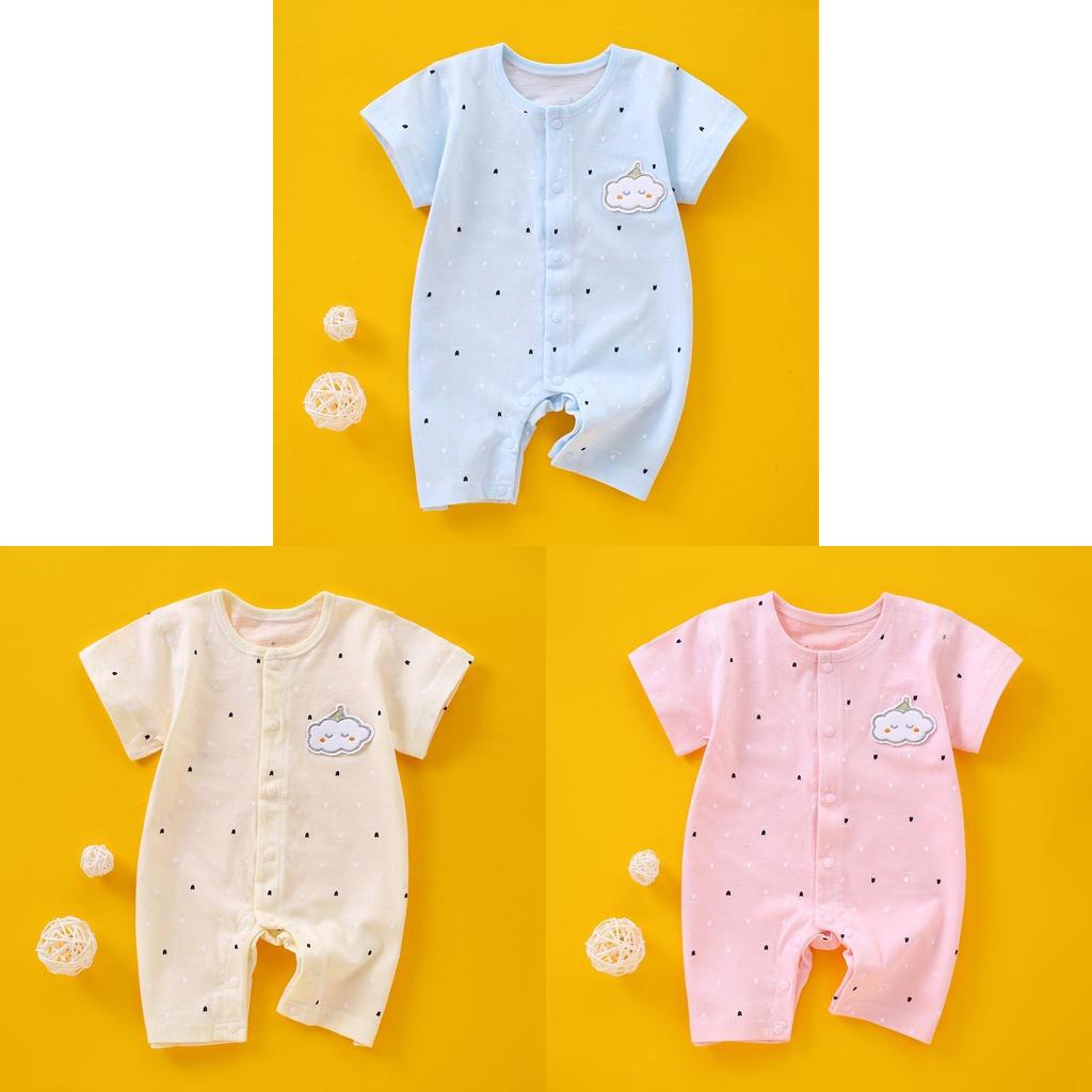 Baby Cotton Short Sleeve Romper With Bonefree Design For Newborns And Infants