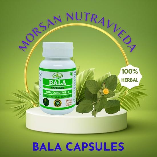 Morsan Nutraveda Bala (Sida Cordifolia) Extract Capsule - 60 Veg. Capsules X 500 Mg100% Herbal & High Potency (1 Pack of 60 Capsules)