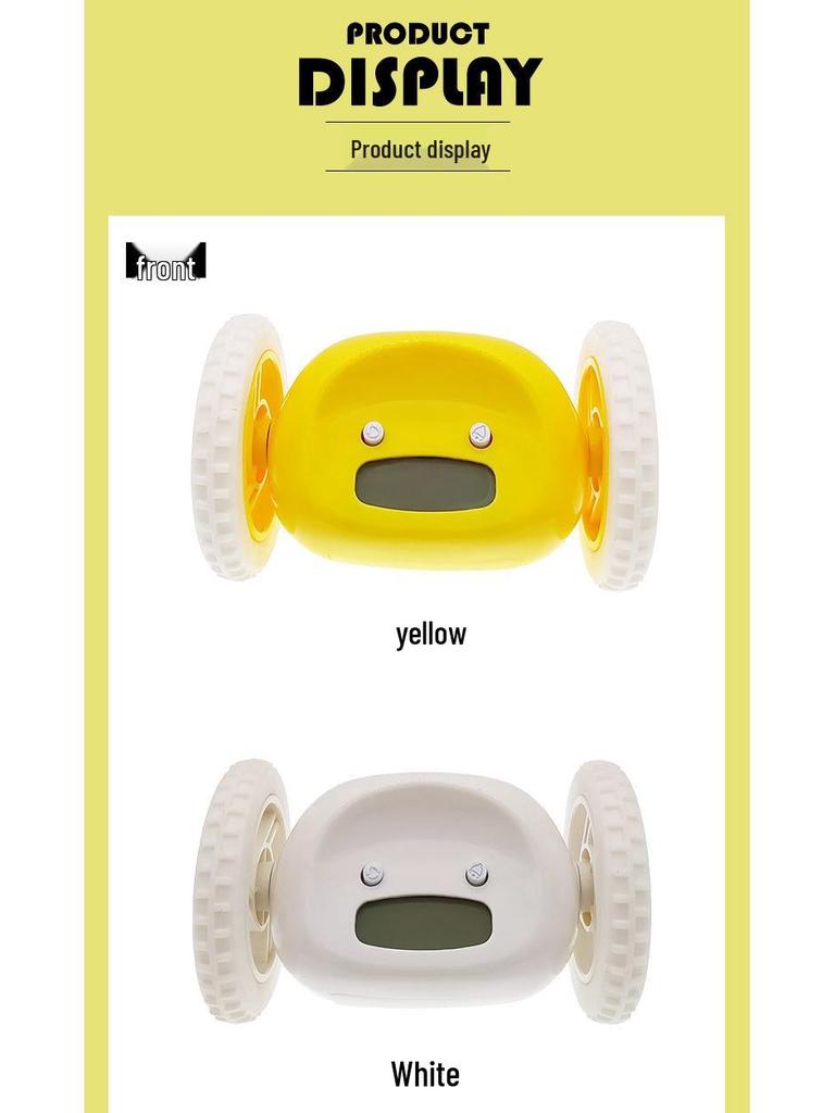Runaway Alarm Clock - Fun Escape Clock with Wheels for Kids & Students, Snooze Feature