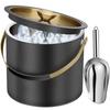 3.2L Stainless Steel Ice Bucket with Lid & Scoop, Elegant Double-Wall Insulated Design, Ice Container, Ice Box, Ice Storage, Home & Commercial Use, Co